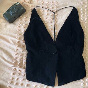 ZARA- Velvet VEST with Half-cut Back